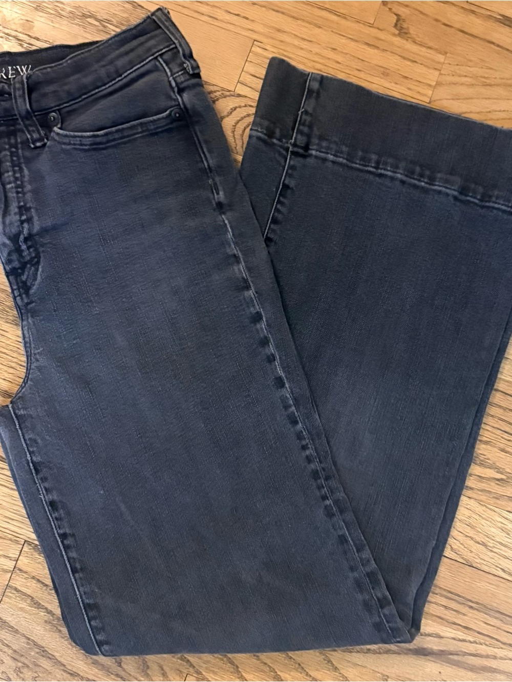 J. Crew Women's Dark Grey/Black Stretch Crop Denim Jeans